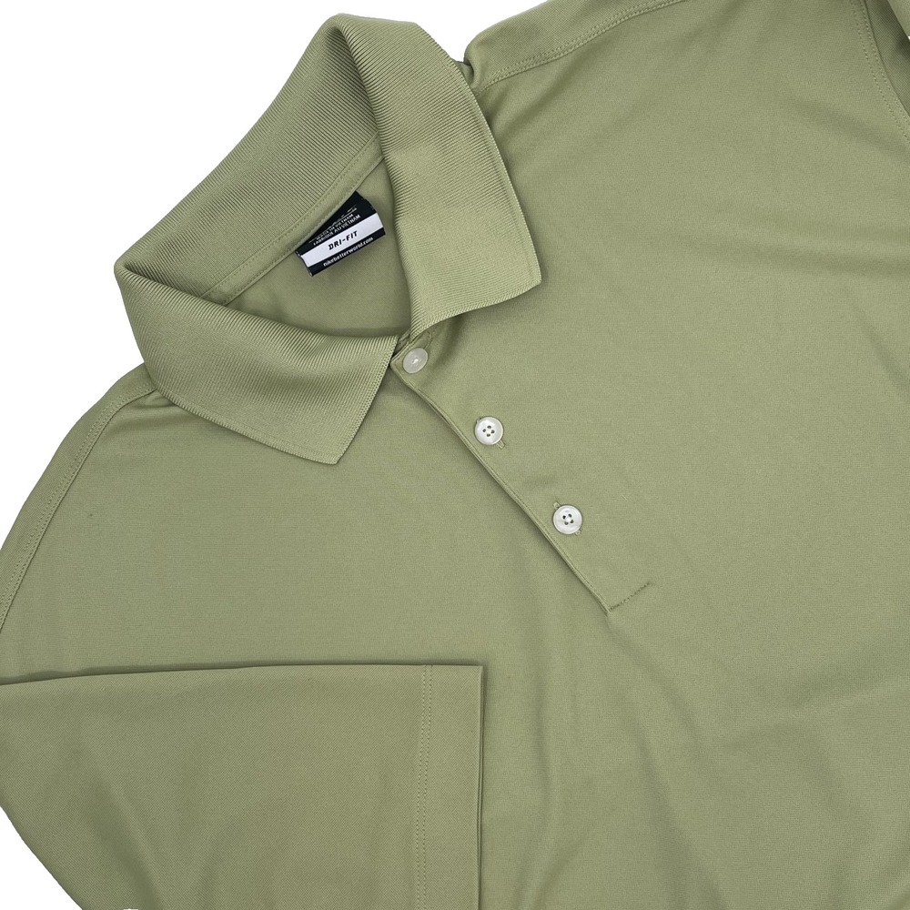 NIKE GOLF Dri-Fit Men's Sz L Kiwi Green Short-Sleeve Polo Shirt Embroidered Logo